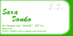 sara donko business card